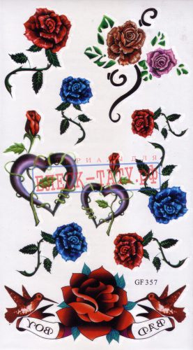 Флеш тату (переводная картинка) розы
